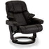 Recliner with Footstool Crown Black Leather